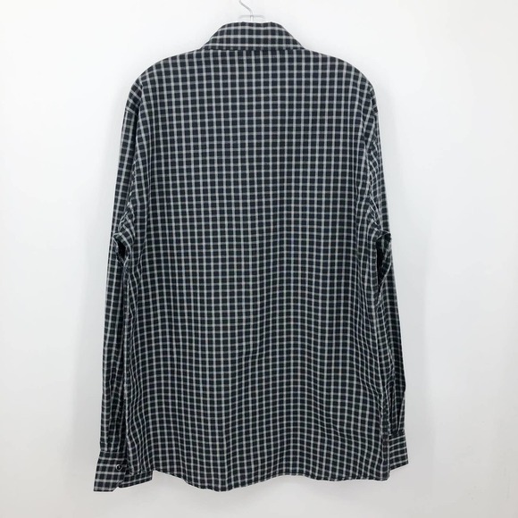 Caviar Dremes Italian Button Front Shirt Men's Size XL Black Check Embroidered - Picture 7 of 10